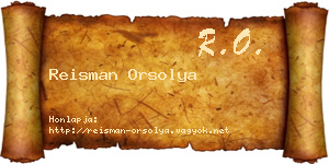 Reisman Orsolya névjegykártya